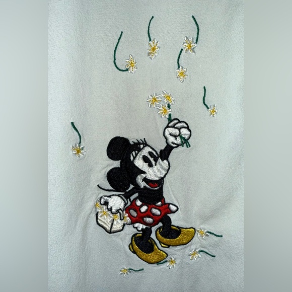 Disney Mickey Inc 90s Vintage 100% Cotton Nightgown Minnie Embroidered One Size - Picture 4 of 7